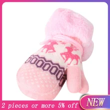 Детские перчатки, новинка года, лидер продаж, теплые детские перчатки с рождественским оленем для маленьких мальчиков и девочек, ветрозащитные вязаные перчатки, зимние перчатки,# N4