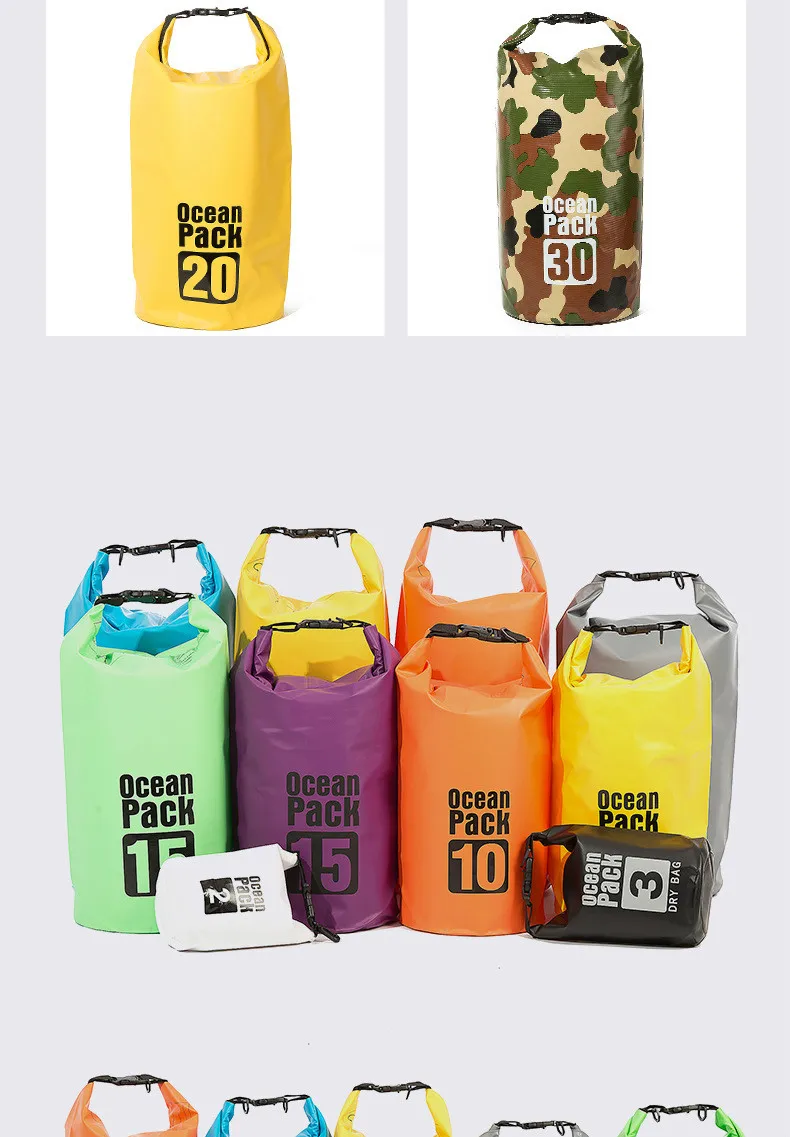 2L-30L Bucket Outdoors Waterproof Backpack Bag Portable Rafting Diving Dry Bag Sack PVC Swimming Bags for River Trekking 2L-30L Bucket Outdoors Waterproof Backpack Bag Portable Rafting Diving Dry Bag Sack PVC Swimming Bags for River Trekking