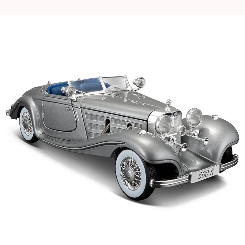 1:18 Mercedes классический автомобиль 500k Литой Сплав Ретро модель автомобиля классический автомобиль украшение коллекция металлических автомобилей игрушка моделирования