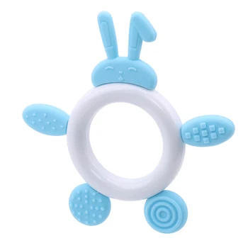 

1pc Baby Teethers Silicone Big Eye Rabbit Free Dental Accessories Food Grade Hedgehog Shape Care Necklace Pendant