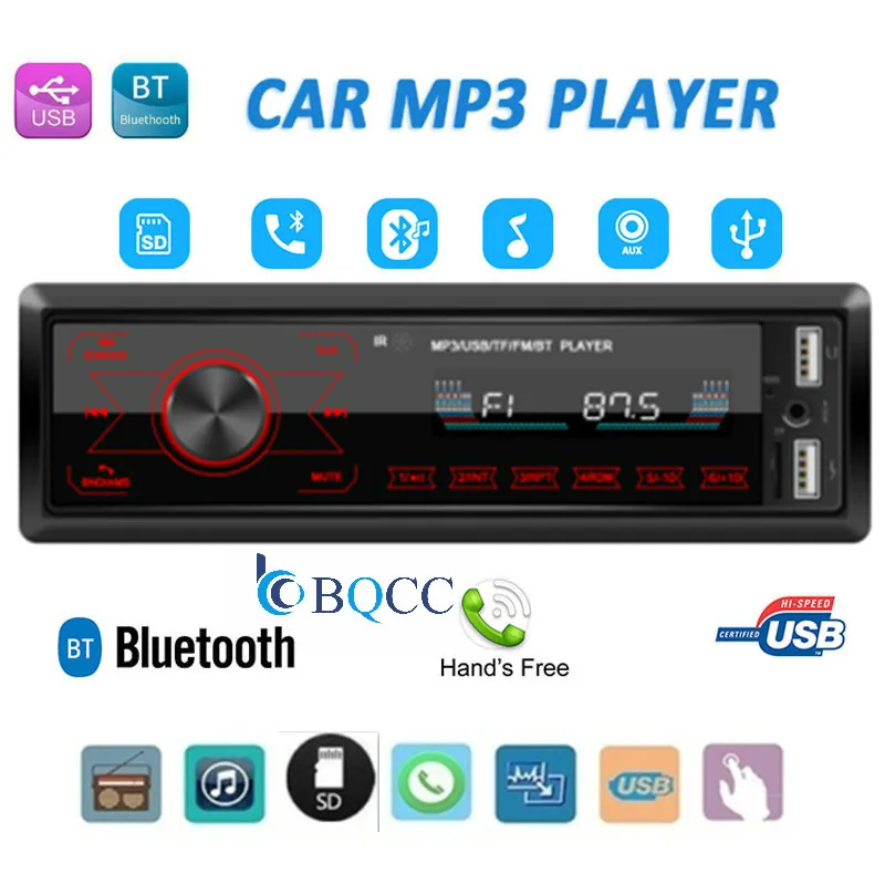 Сенсорный Bluetooth Авторадио 12 в автомобильный стерео радио FM Aux-IN входной приемник SD USB In-dash 1 din автомобильный MP3 мультимедийный плеер