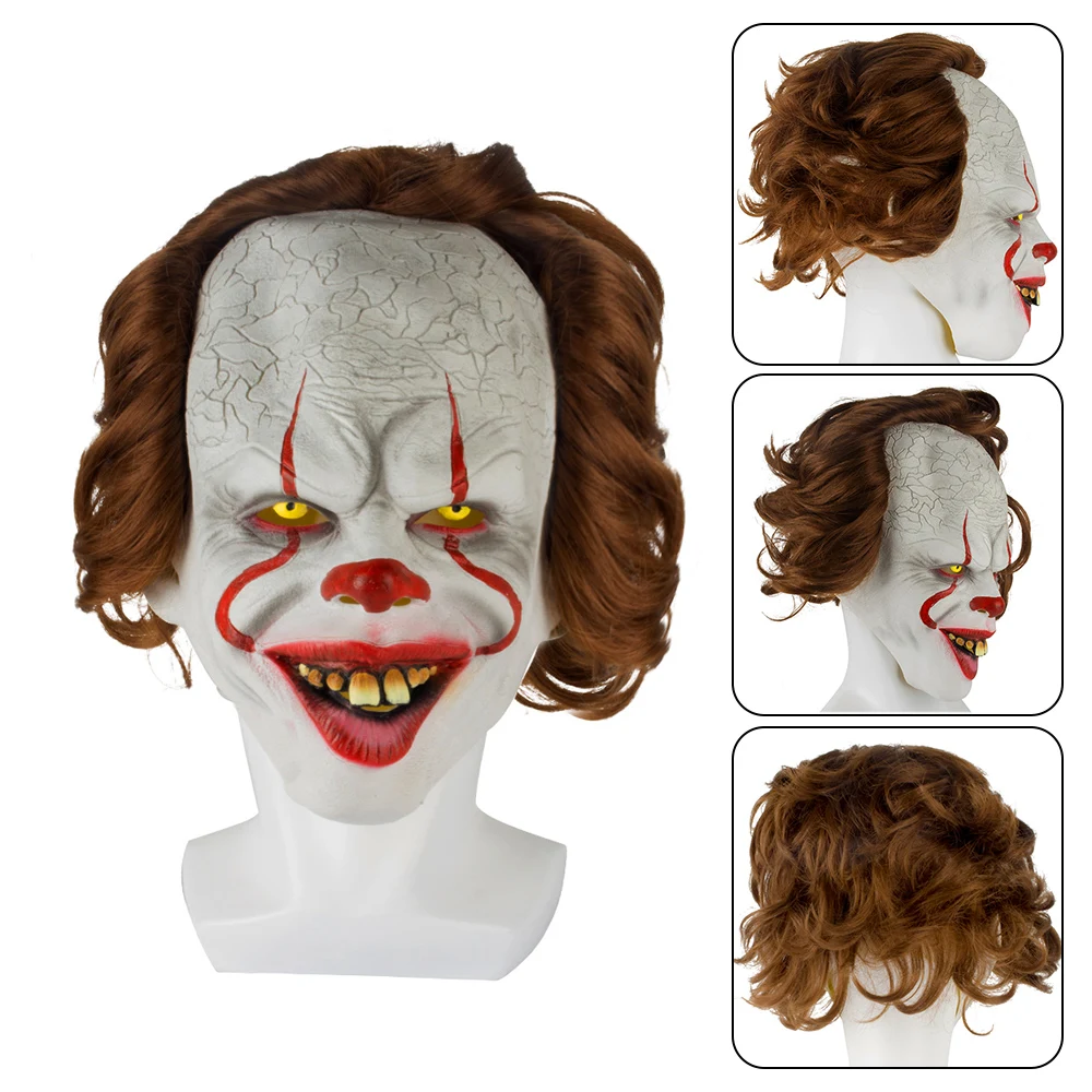 Хэллоуин маска Стивена Кинга оно Pennywise ужас клоуна Джокера реквизит для косплея