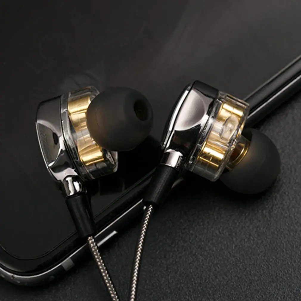 G2 профессиональные двойные катушки стерео Бас HIFI наушники Спорт Бег анти-шум в уши наушники с микрофоном