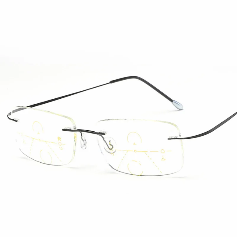 Титановые бескаркасные прогрессивные многофокусные очки для чтения мужские умные очки для чтения с зумом Женская дальняя близорукость анти-синие очки для прогулок и вождения