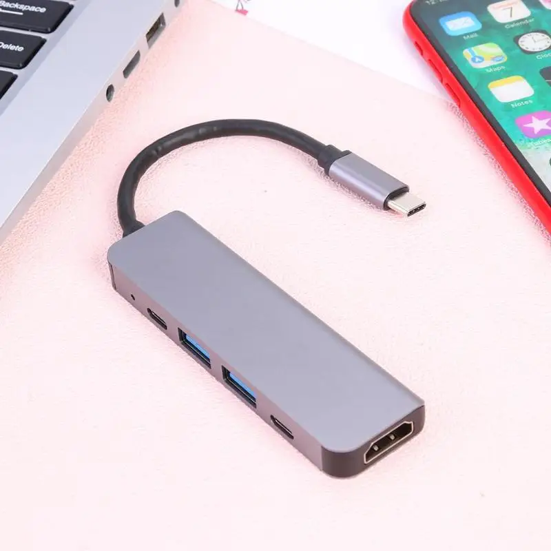 5 в 1 USB C концентратор к хабу 2 USB/HDMI 4 K/2 type-C адаптер для ноутбука док-станция type C Usb разветвитель