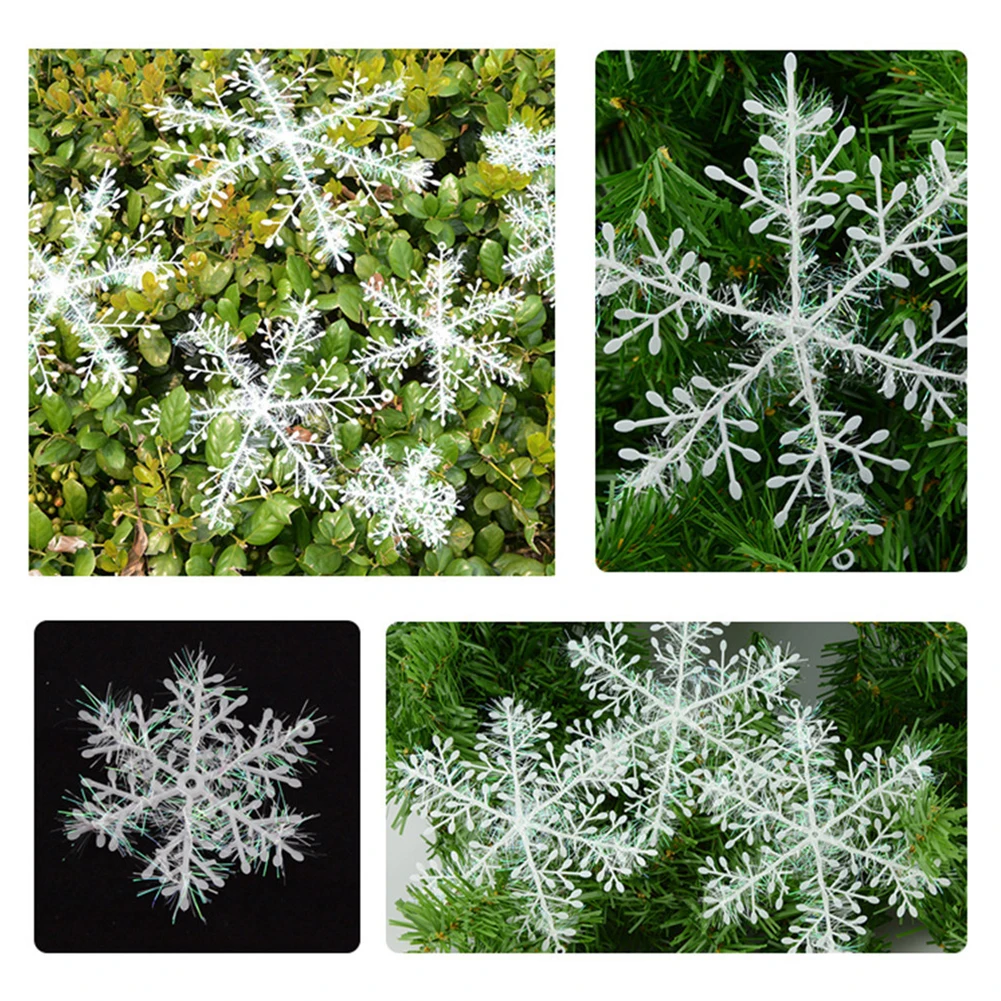 Beautiful 30Pcs Snowflake Christmas Ornament Xmas Tree Pendant Holiday Party Window Decor Party Wedding Home office Decoration