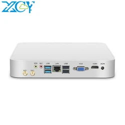 XCY Mini Pc Intel Core i7 4500U i5 3317U Win10 pro Micro Office Computer Linux Tv Box Minipc HDMI VGA WiFi Gigabit Ethernet 6USB