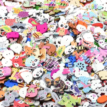 

Muilt Animal Wood Sewing Buttons Scrapbooking Craft Garment Clothes DIY Supply 2 Holes Color At Random 5-30 mm New 50 PCs