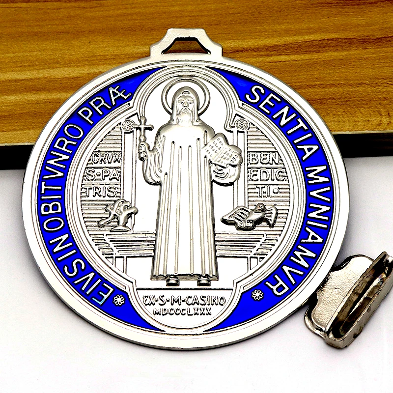 50 Pieces Religious Multicolor Saint Benedict Medal Catholic Gold