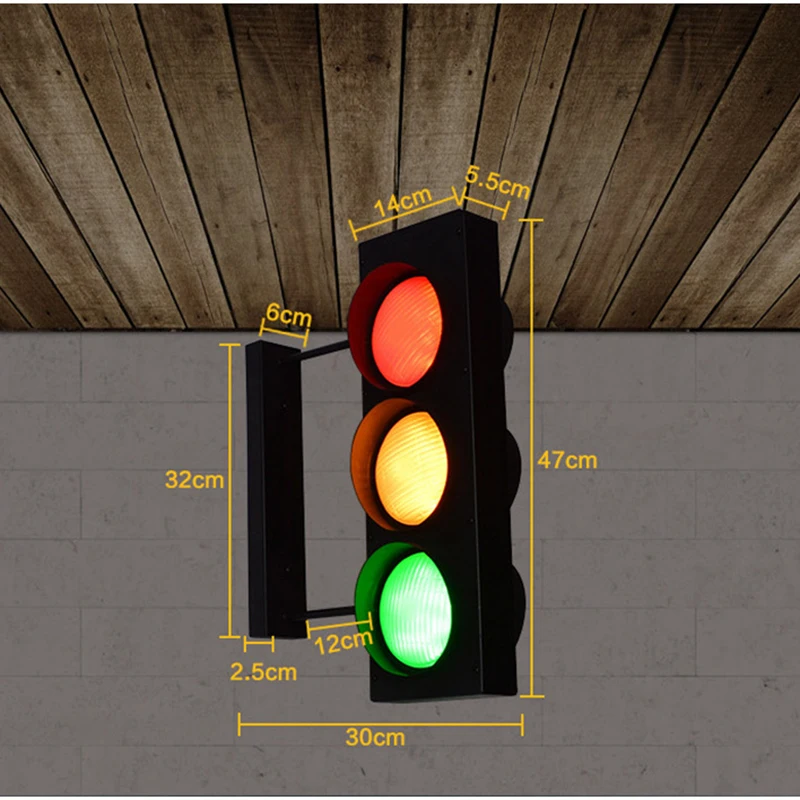 Industrial Vintage Wall Light Led Traffic Signal Wall Lamp Bar Restaurant Art Deco Sconce Loft Kitchen Fixtures Lamp