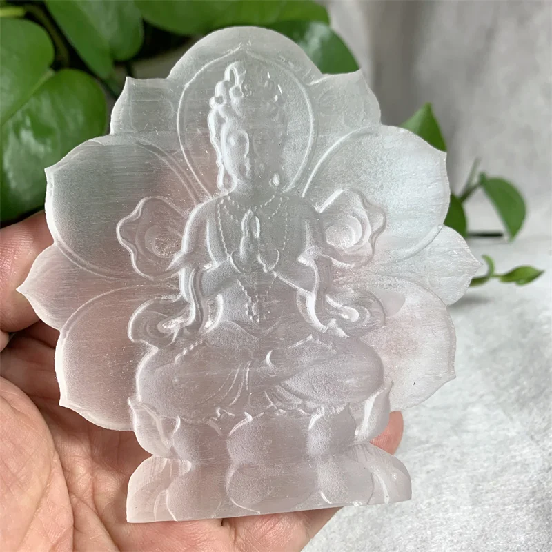 Natural Selenite Crystal Carvings  Figure Gypsum Ornament Statue Reiki Healing Decorative Sculpture Modern Room Design 6