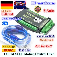 3 Axis NVUM CNC Controller 200KHZ MACH3 USB Motion Control Card for CNC Router Mill Stepper Motor Servo motor from RATTM MOTOR cnc controller board 3 4 6 axis mach3 usb cnc stepper motor controller card smooth motion usb board