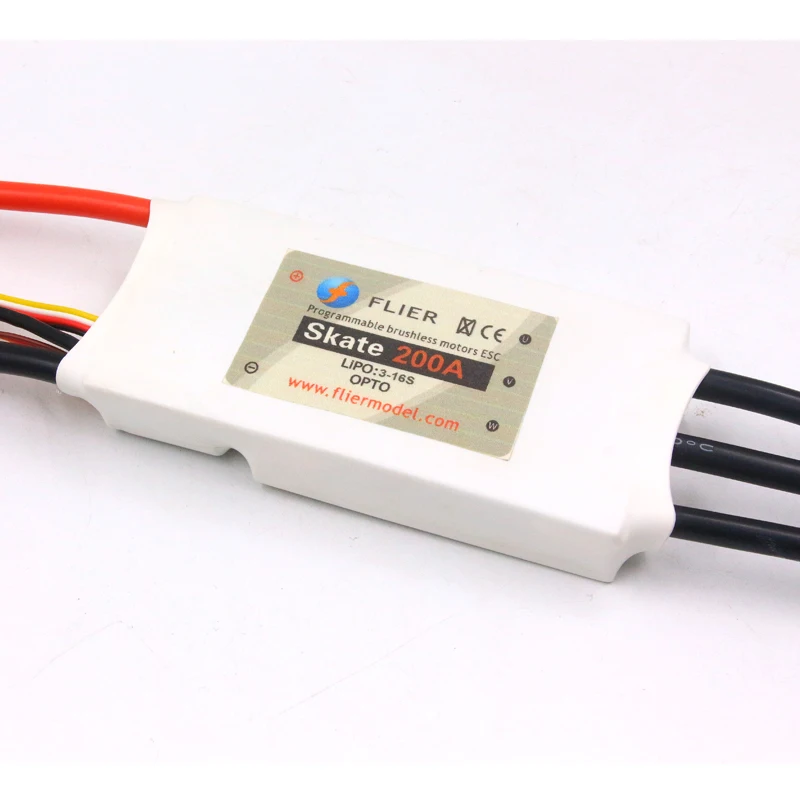 FLIER 200A 4-16S Высокое напряжение ESC Бесщеточный Регулятор скорости с USB программным кабелем для радиоуправляемого скутера электронный скейтборд