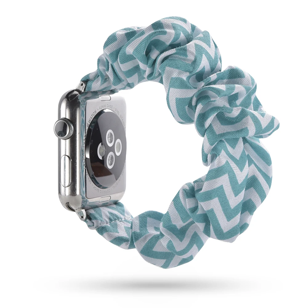 Резинка для волос, эластичный женский ремешок для часов Apple Watch, ремешок 38/40 мм, 42/44 мм, рождественский подарок, браслет с принтом, тканевые ленты, ремни - Цвет ремешка: 6
