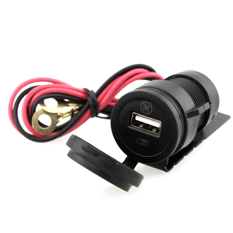 Cargador USB de 12V para divisor de enchufe de encendedor de cigarrillos, de corriente de 5V / 1A para motocicleta, montaje de enchufe Usb de 12V|Accesorios electrónicos -