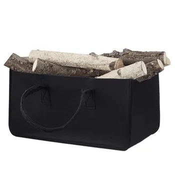 

Portable Thickened Felt Firewood Bag Travel Fireplace Wood Storage Bag Large Outdoor Camping Log Carrier Tote Bag with Handle