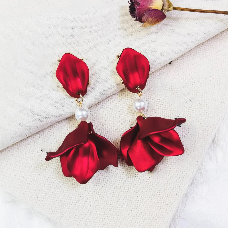 Сексуальные женские розовые красные большие серьги 2019 Новая мода темперамент