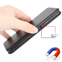Carbon Fiber Magnetic Flip Cover Case for IPhone 15 14 13 12 Pro Max Mini 11 SE XS XR X Max 6 6S 7 8 Plus Wallet Card Holder 2