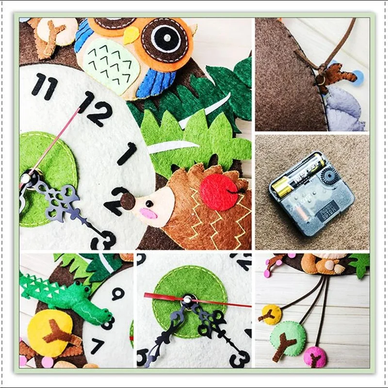  DIY funny wall clock kindergarten learning education kids toys children handmade craft toys home de - 4000162422652
