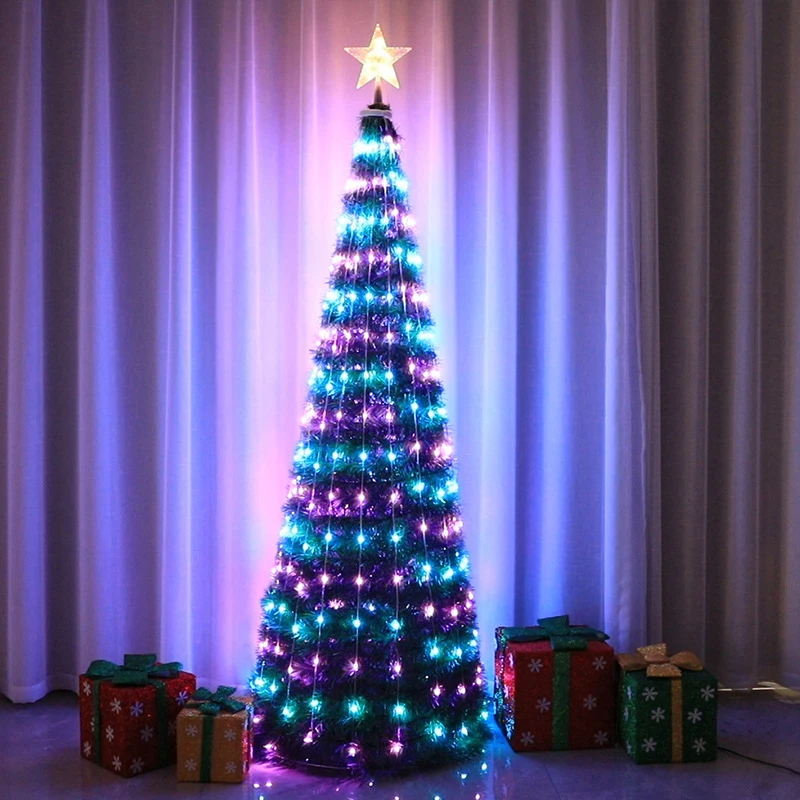 

1.5M PVC Foldable Christmas Tree with Tree Top Star Point Control Led Copper Wire Tree Light 244LED