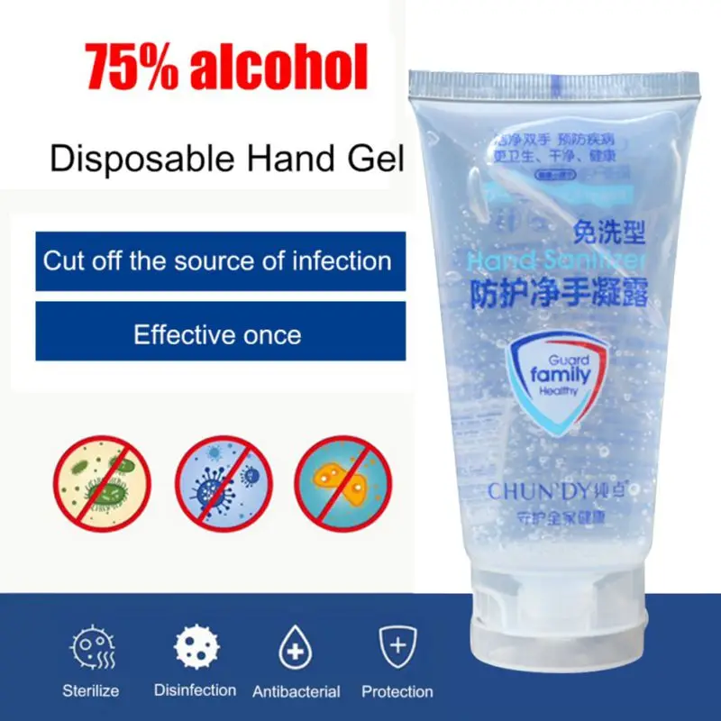 

75ml 75% Acohol Quick-dry Disinfecting Hand Wash Gel Disposable Hand Sanitizer Household Disposable Hands-Free Water