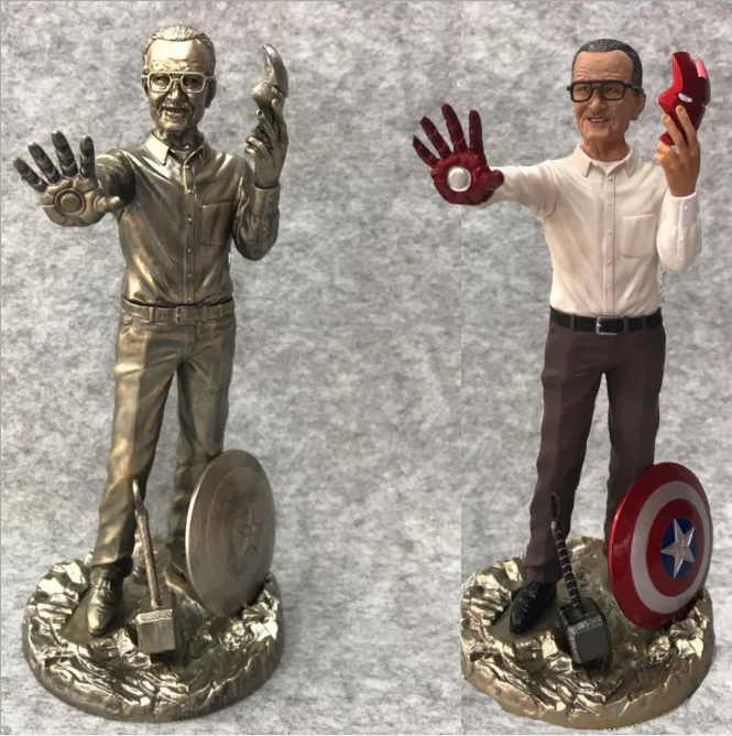 

Marvel Heroes Great Stan Lee Bronze Imitation Copper Garage Kit Model Anime Desktop Decoration Collection