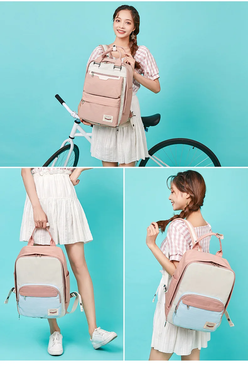 atinfor Brand Anti Theft Waterproof Nylon Backpack Girls College Student Laptop Bag Travel Shoulder Backpacks Children Book Bags