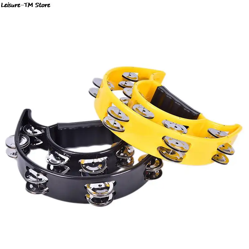 Double Half Moon Music Tambourine Percussion Tamborine Drum Durable Metal Jingles Percussion Instruments