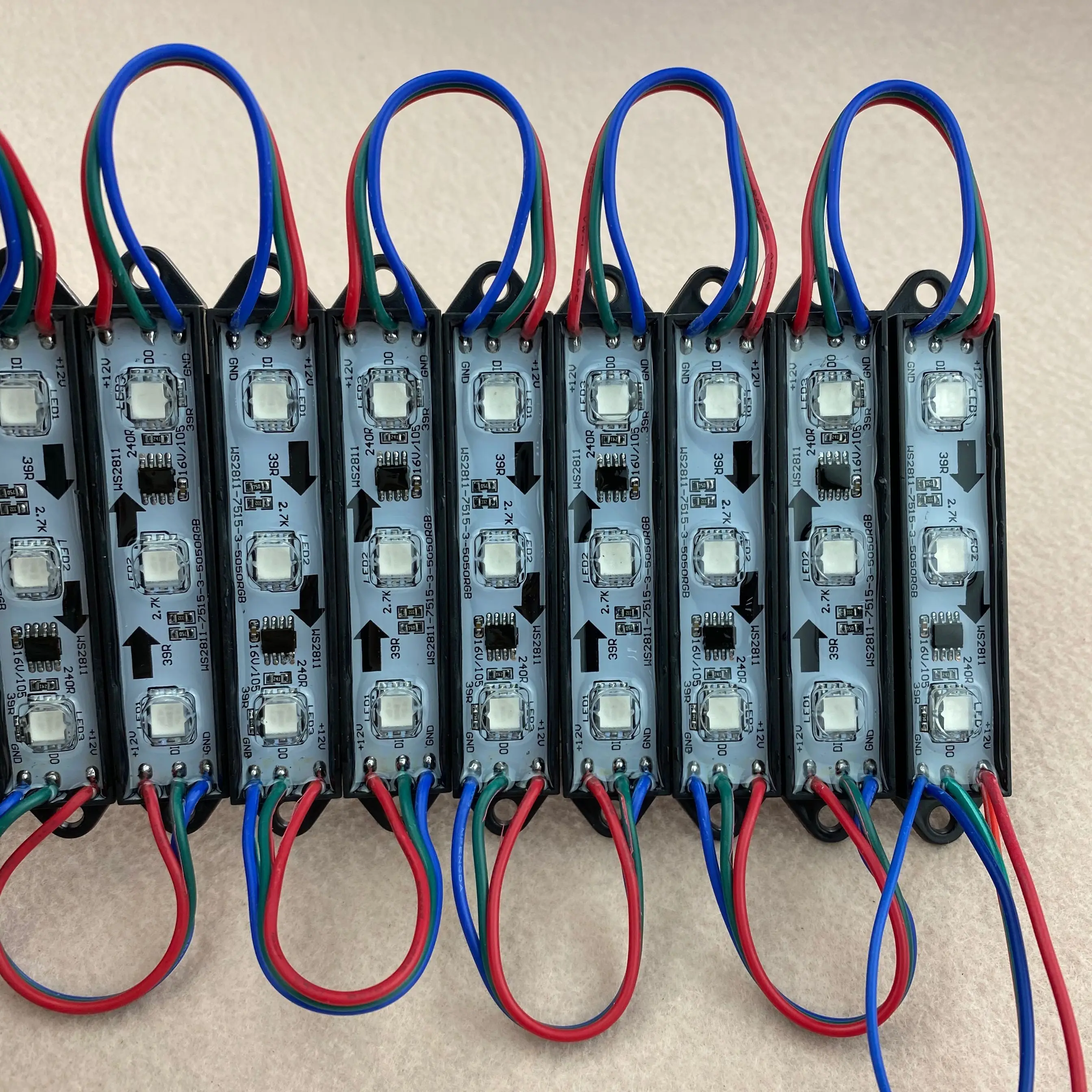 20 шт./шнур 12В WS2811 СВЕТОДИОДНЫЙ полноцветный пиксельный модуль IP68 0 72 Вт Черный