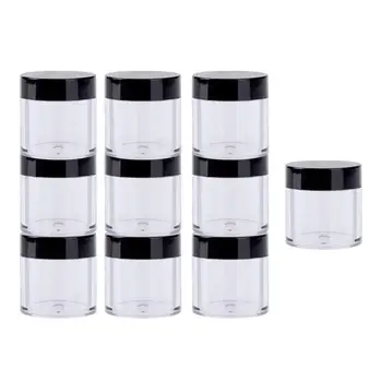 

10pcs Glitter Sequins Nail Art Storage Pot Rhinestones Beads Holder Bottle Clear Plastic Makeup Cosmetic Box Travel Bottle