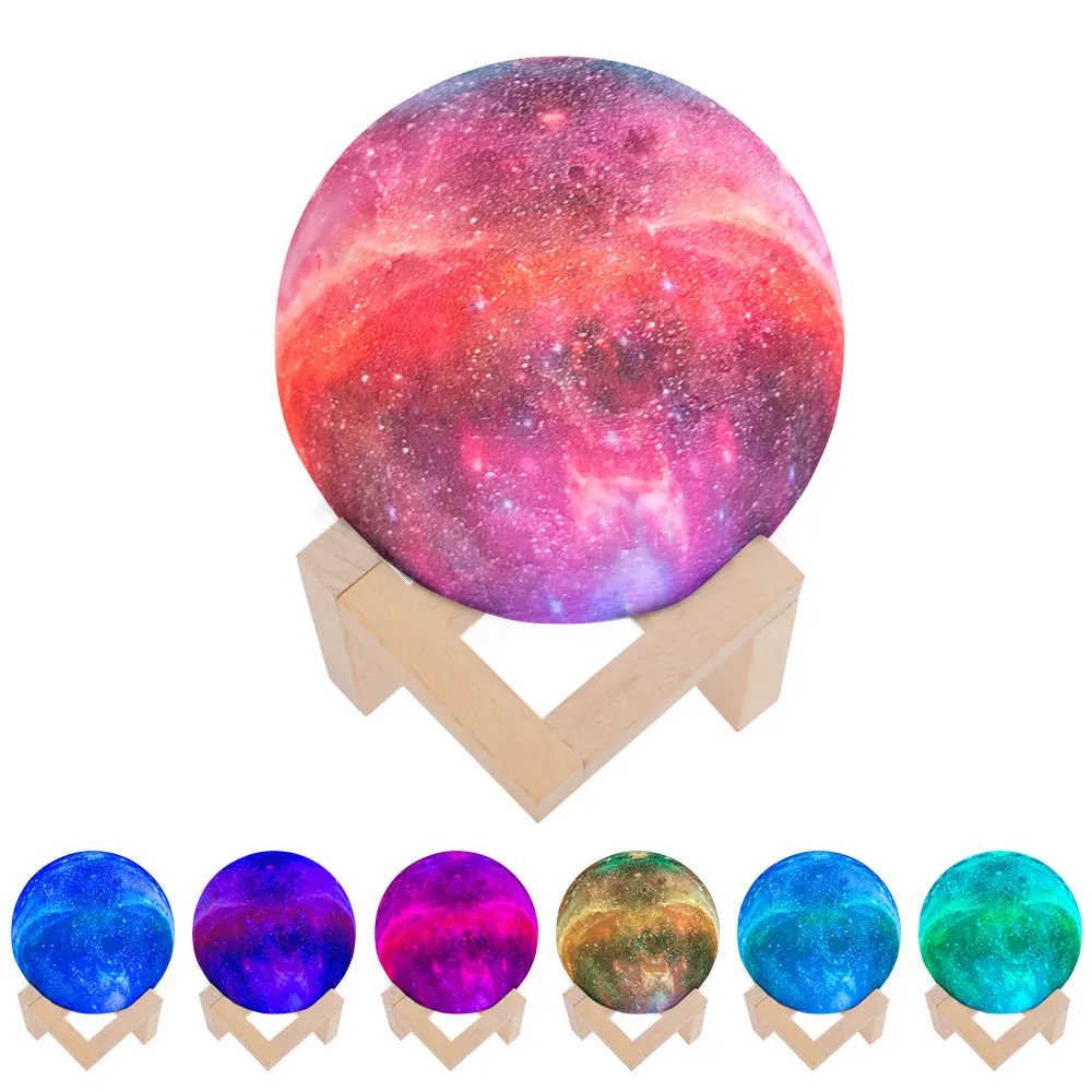 

Led Night Light 3D Print 16 color Moon Lamp Rechargeable Desk Decor Novelty Lights for Children Woman Gift Drop shipping