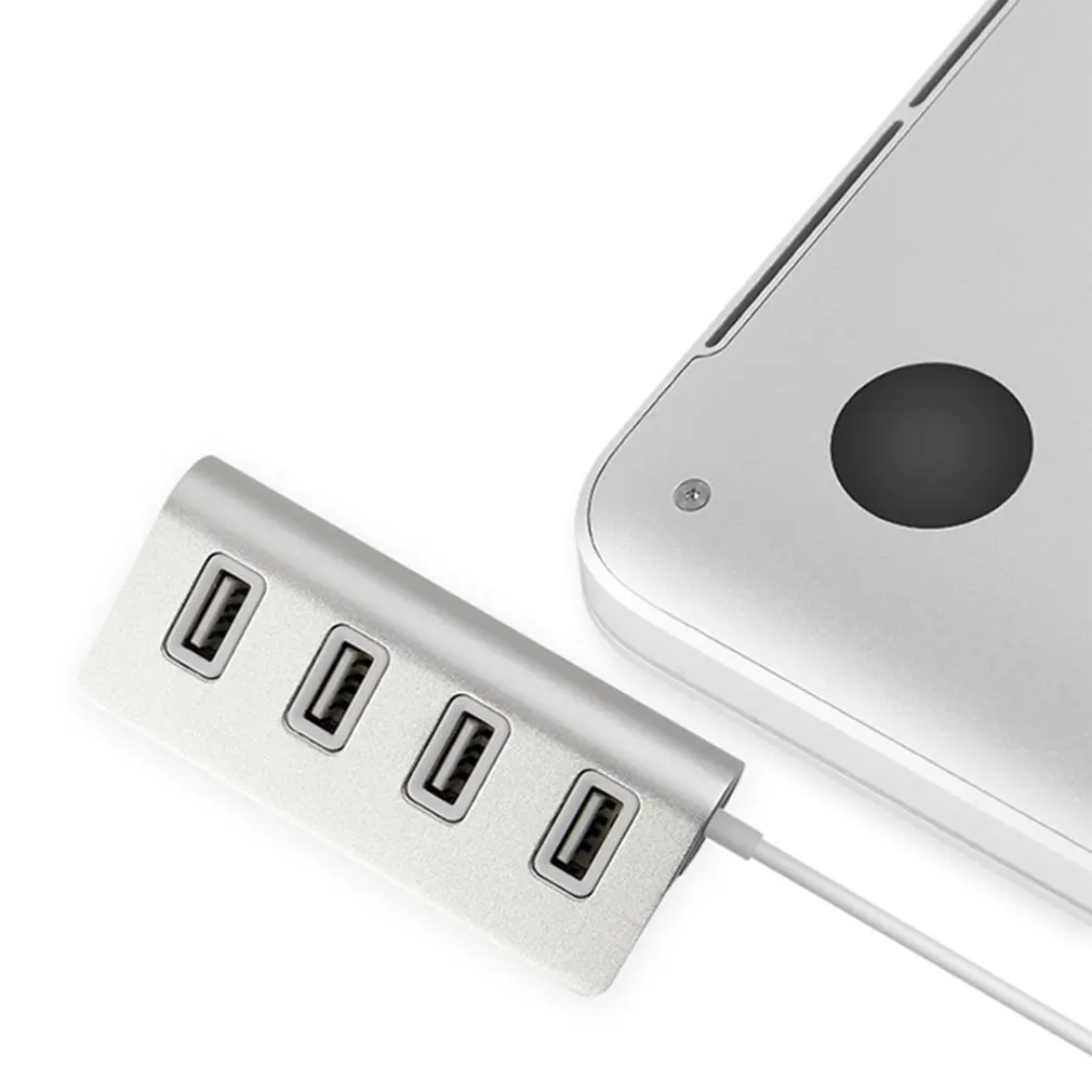 Usb-хаб высокоскоростной мини 4 порта USB2.0 концентратор для настольного ноутбука алюминиевый сплав