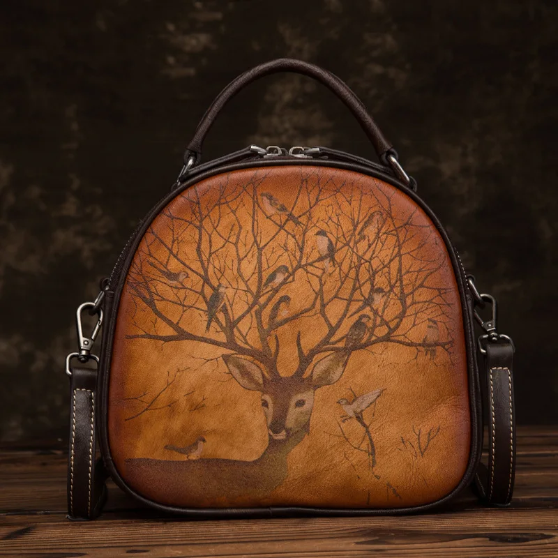 Sacoche de selle en cuir véritable Horse Western (cuir de vache) sacoche de sell