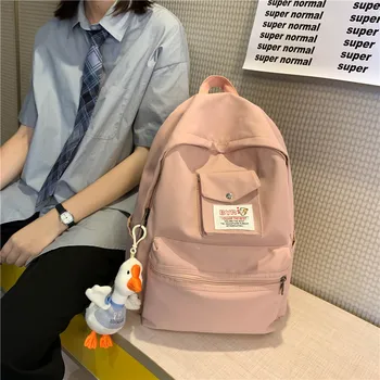 

Pink Harajuku Ulzzang Women's Backpack Female Schoolbag Korean Junior High School Student Girl Wild Backpack Mori Campus Bookbag