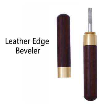 

LMDZ 1Pcs Small Leather Edge Beveler with Wood Handle Lightweight and portable for Leather Craft Professionals and Amateurs