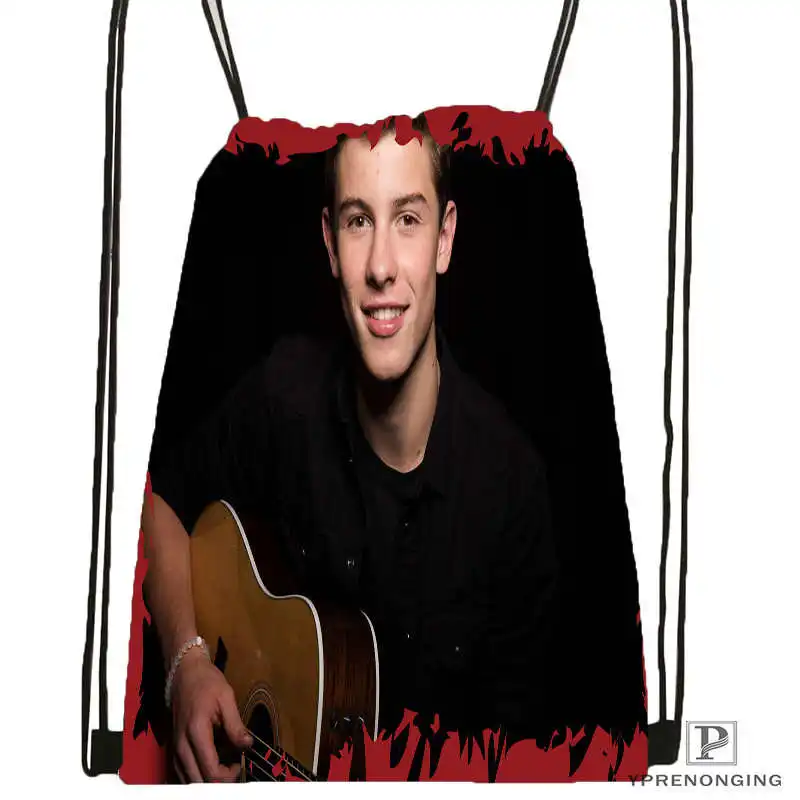 Drawstring Backpack CustomShawn Mendes#1 походная сумка на шнурке милый рюкзак для детей(черная спинка) 31x40 см#180531-02-41 - Цвет: Drawstring Backpack