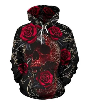 

Funny Cool Galaxy Hoodies Rose Skull 2020 Punk Mens Sweatshirts Hip Hop Hoodie Unique Hipster Space Coats