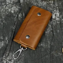 Luufan винтажный кожаный кошелек для ключей Crazy horse кожаный модный чехол для ключей из натуральной коровьей кожи мужской держатель для ключей Женский унисекс Автомобильный ключ сумка