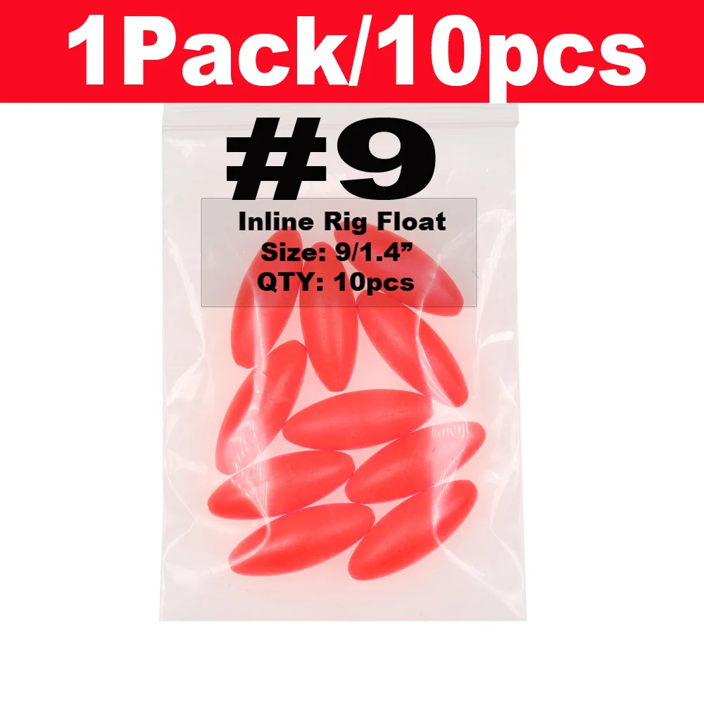 10pcs red size 9 Bimoo 10 шт./лот для ловли сома Риг поплавок для Помпано Whitings Corvina Snappers аксессуары для снаряжения Красный Зеленый Желтый Оранжевый - Цвет: 10pcs red size 9
