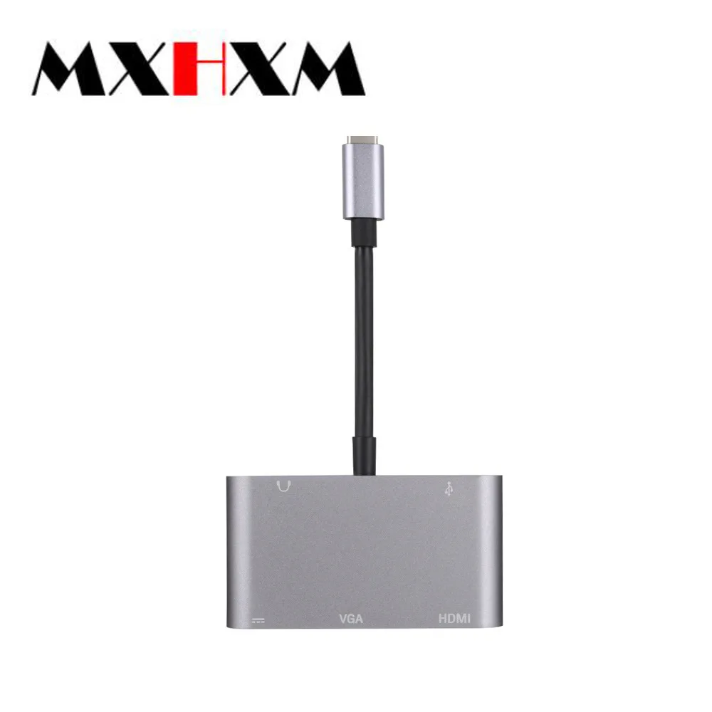 

Type-c to hdmi+vga+PD+audio+USB 5-in-1 converter dual screen display