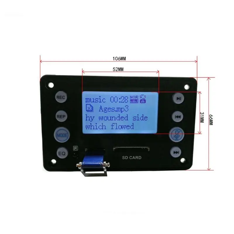 DC 5V 4,0 MIC порт записи Bluetooth MP3 декодер плата модуль USB SD WAV WMA