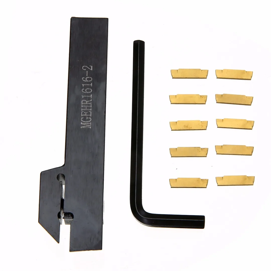 

1Pcs MGEHR1616-2 Boring Bar CNC Lathe Turning Tool Holder +10Pcs MGMN200-G Inserts Cutter Blades + Wrenches