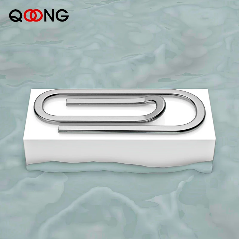 QOONG Stainless Steel Silver Slim Pocket Money Clip Wallet Cash ID Credit Card Money Holder Metal Steel Bill Clip Clamp QZ40-001 metal money clip