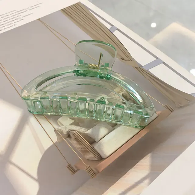 Transparent Hair Claws Crab Solid Color Acrylic Barrette Vintage Hair Clip Simple Elegant Hair Accessories Ponytail Clip Crabs 57