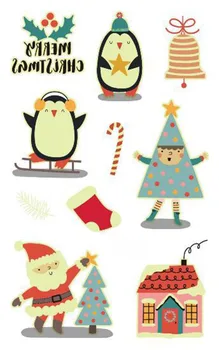 

Waterproof Temporary Tattoo Sticker Luminous Fake Tatoo Christmas Day Santa Claus tree penguin Flash Glowing in Dark cartoon kid