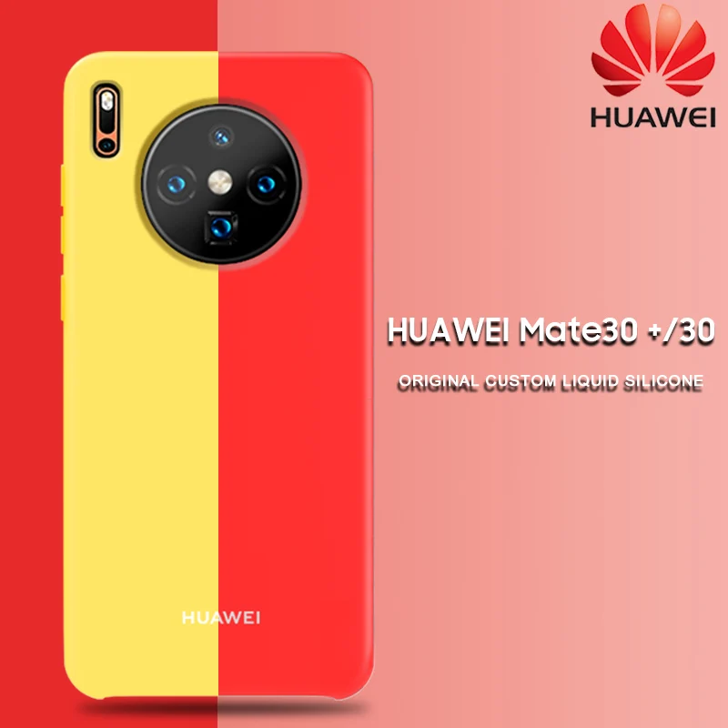 

Original Huawei Mate 30 Case Huawei Mate 30 Lite Mate 20 X 20 Pro case soft Liquid Silicone Soft Protection Back Cover