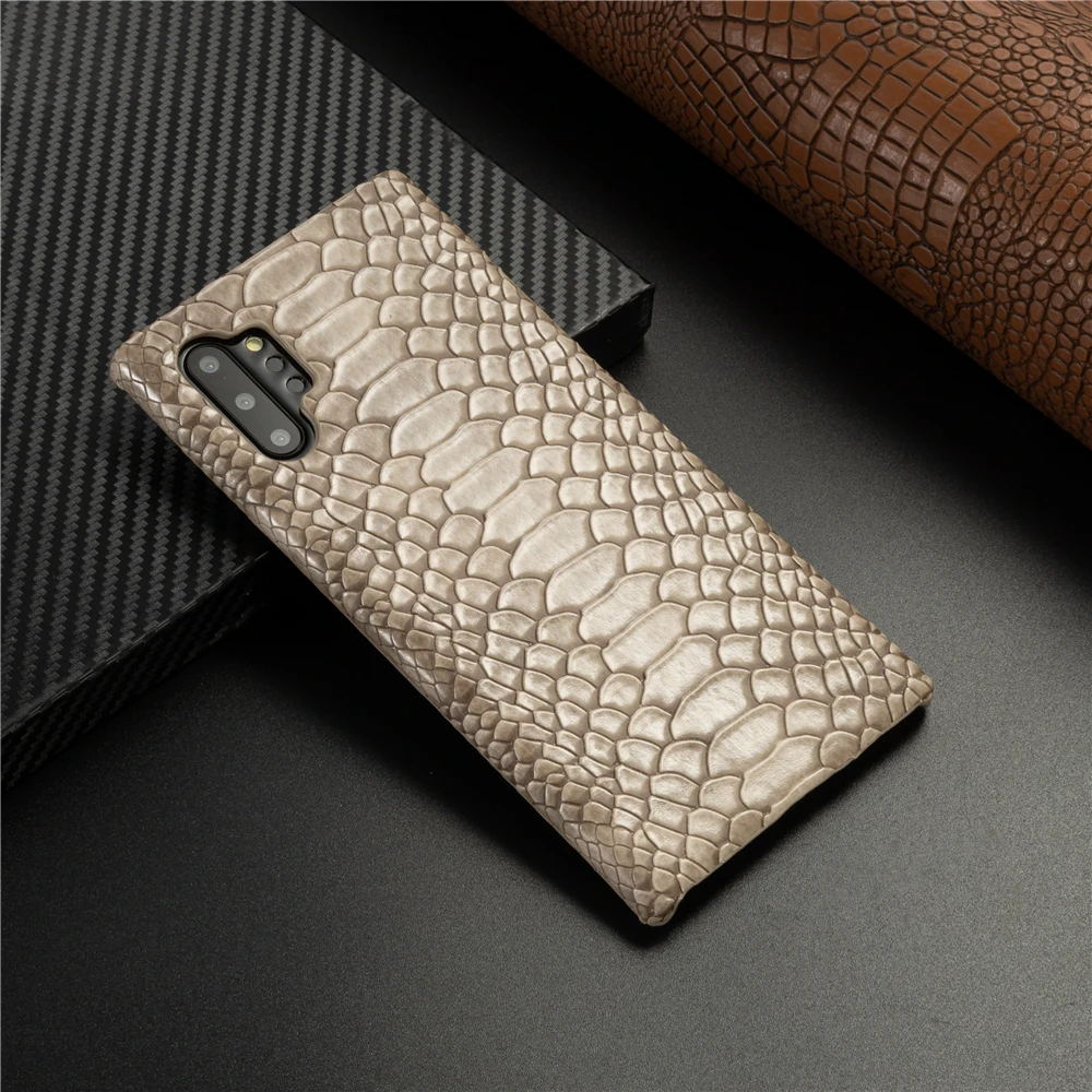 Gray Note 10 чехол со змеиным узором кожаный чехол для телефона для samsung Note 10 Plus 8 9 S9 S10 Plus S10 5G Etui Роскошная Обложка на заднюю панель из искусственной кожи - Цвет: Gray