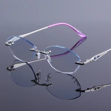 Роскошные очки для чтения без оправы, женские модные брендовые ультралегкие очки для дальнозоркости, пресбиопии, Анти-усталость, твердое покрытие, полимерные очки