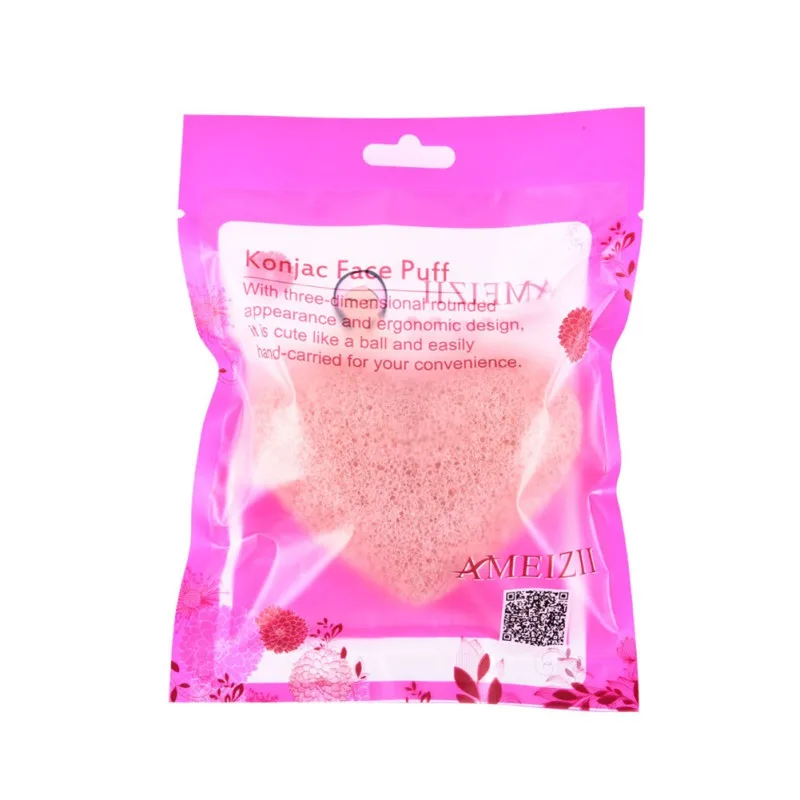 6 Colors Natural Konjac Fiber Face Wash Puff Cleansing Sponge Facial Cleaning Tool Heart Shape Exfoliator Products Hot New - Цвет: 3