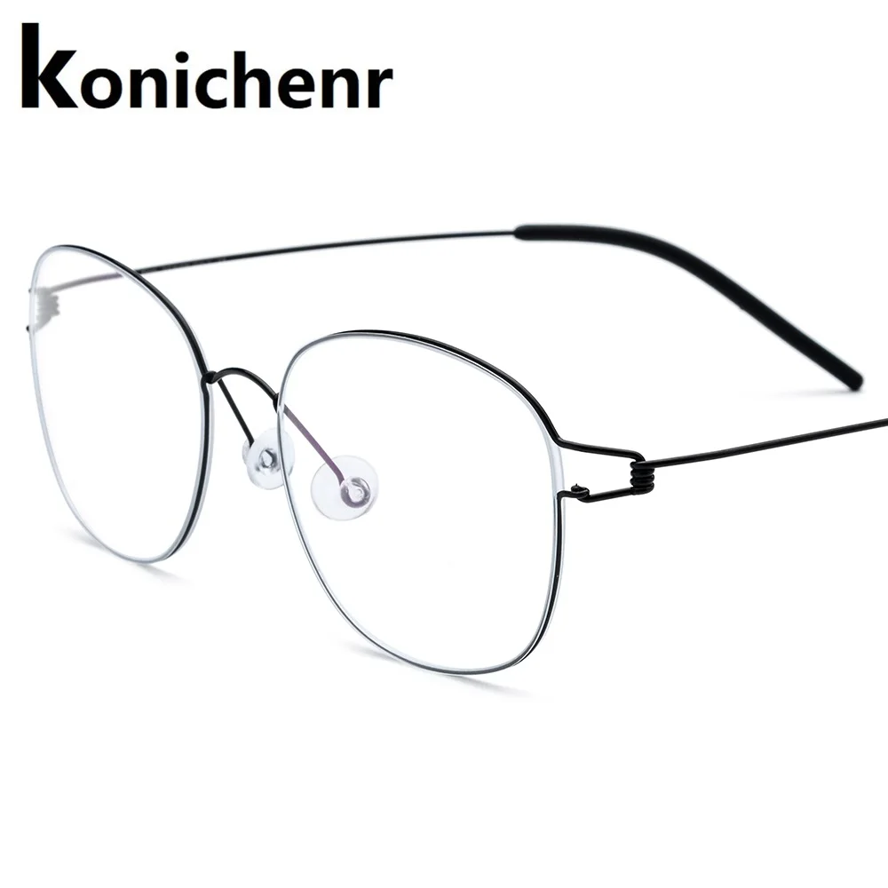 Konichenr титановая оправа для очков, мужские ультралегкие оптические очки для близорукости, оправы для глаз, женские корейские Безвинтовые очки